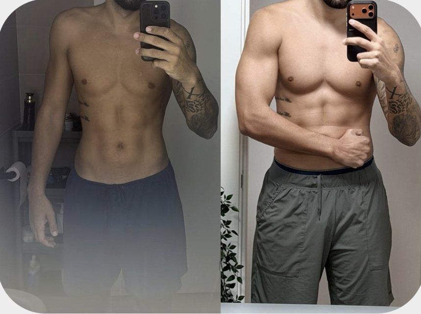 Antes y después de un cliente de Nahum Melgar